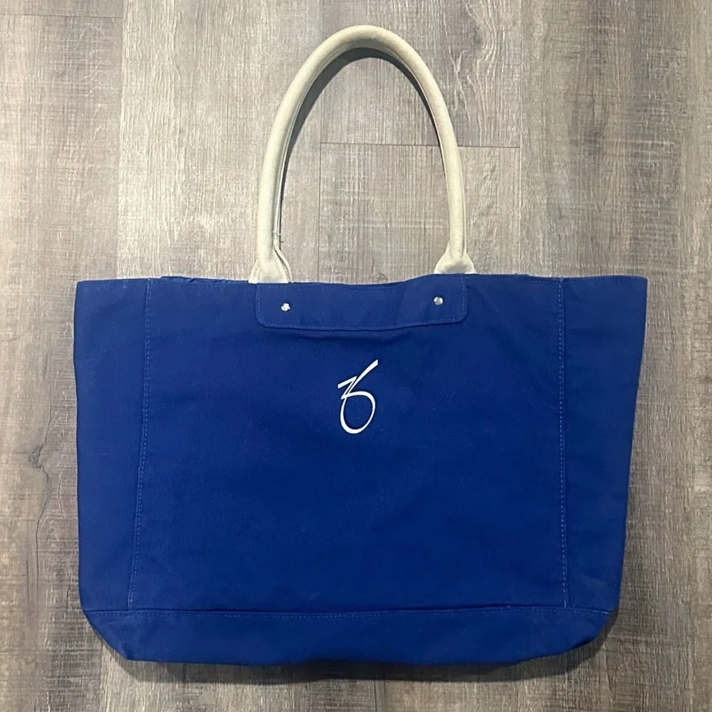 💞 Large Blue ZO 4-Pocket Snap-Close Canvas Reusable Tote Bag